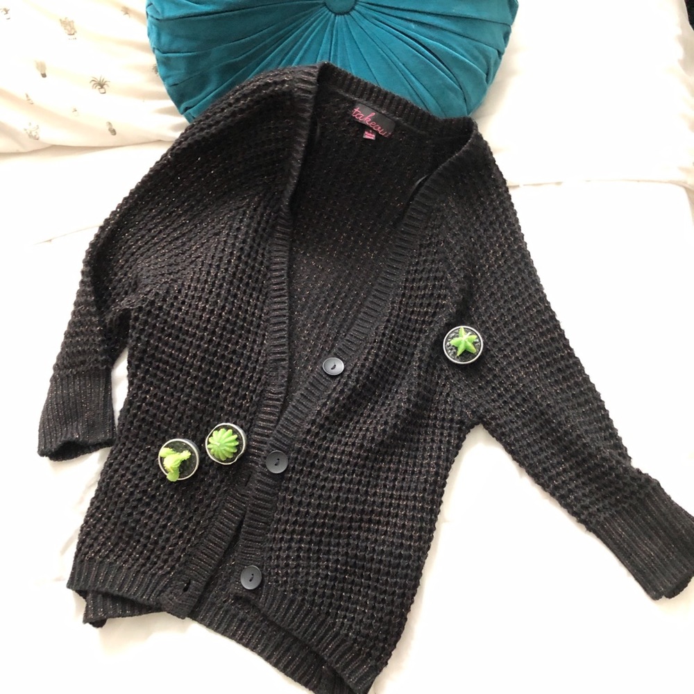 Takeout - Black and Gold Glittery Cardigan